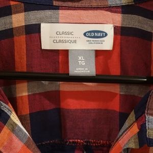 Colorful plaid button down shirt